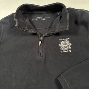 Carnoustie Quarter Zip Pullover Women Large Black Whistling Straits Cotton Golf